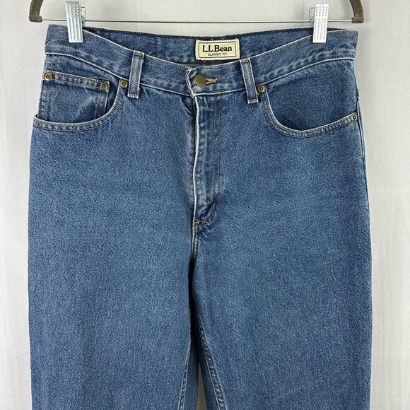 L.L. Bean Womens Medium Wash Straight Leg Classic Fit Jeans Size 10 Regular - Picture 2 of 6